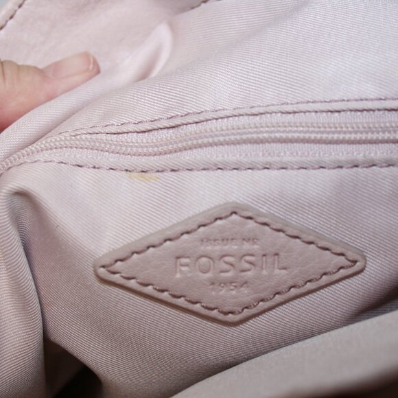Fossil Lane Handbag Pale Pink Pebble Leather Shoulder/Hobo Bag - Picture 7 of 7